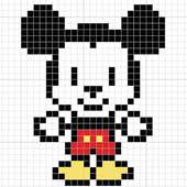 Cartoon Color by Number Pixel Art Drawing