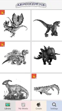 Jurassic Raptor Pixel Art - Color By Number Screen Shot 2