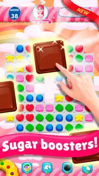 Sweet Sugar Match 3 - Free Candy Smash Game Screen Shot 5