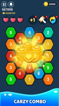 Merge Hexagon Pop - Match 3 Puzzle Game Screen Shot 2