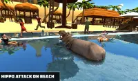 Angry Hippo Attack Simulator-City & Beach Attack Screen Shot 4