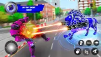 Mega Lion Robot Car Transform- Robot Shooting Game Screen Shot 1
