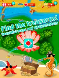 Pirate Seahorse match 3 - find the treasure Screen Shot 6