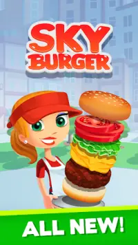 Sky Burger 🍔 Endless Hamburger Stacking Food Game Screen Shot 0