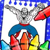 spider game coloring super heroes boy