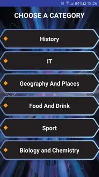 Millionaire Category Quiz 2017 Screen Shot 0