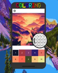 Landscape Pixel Art Coloring By Number Screen Shot 3