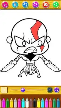god of warriors coloring kratos by fans Screen Shot 7