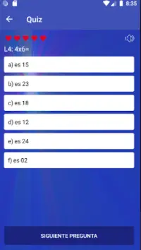 Quiz Matemáticas Multiplicación (Tabla de 1 al 10) Screen Shot 1