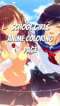 School Girls Anime Coloring Page Screen Shot 0