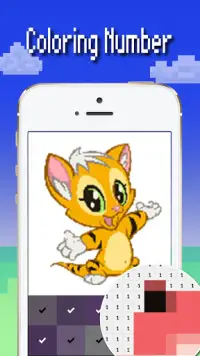 Cats Color by Number: Pixel Art Cat Coloring Screen Shot 3