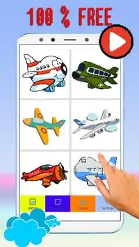 Airplane Coloring by number Pixel Art Screen Shot 1