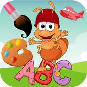 ABC alphabet flashcards coloring pages for kids