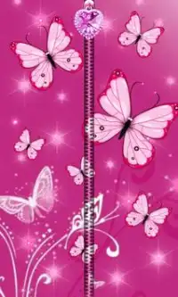 Pink Butterfly Zipper UnLock Screen Shot 0