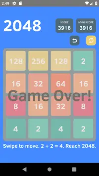 2048 सरल पहेली खेल Screen Shot 2