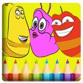 Drawing Red Larva:Coloring