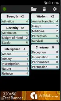 Fifth Edition Character Sheet Screen Shot 1