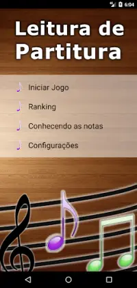 Leitura de Partitura - Jogo Screen Shot 1