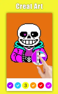 Sans Pixel Art – Color By Number Game 2021 Screen Shot 3