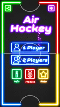 Air Hockey Glow: 2 Players Screen Shot 1