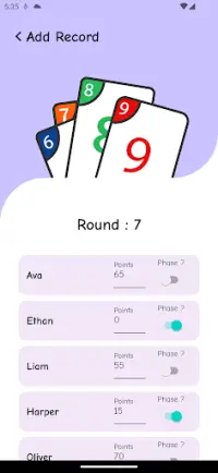 Phase 10 Scoreboard Screen Shot 1