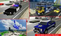 Politie Airplane Cars Transporter: dumptrucks Rijd Screen Shot 14