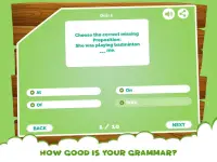 Learning Prepositions Quiz App Screen Shot 2