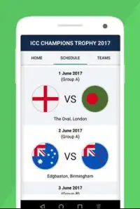 Champions Trophy Schedule 2017 Screen Shot 2