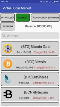Virtual Coin Market Screen Shot 2