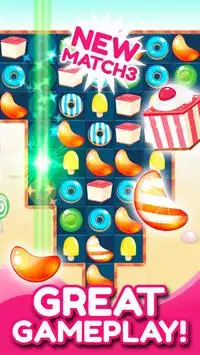Delicious Sugar Land Candies Match 3 - Sweet Tooth Screen Shot 0