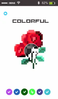 Rose Flowers Pixel Art - Paint By Number Screen Shot 4