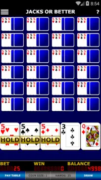 Jumbo Video Poker Free Screen Shot 1