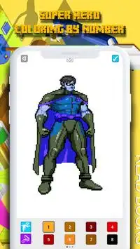 Farbe nach Anzahl Superhero Malbuch Pixel Art Screen Shot 4