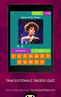 FEMALE SINGERS QUIZ Screen Shot 14