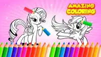 Coloring pony unicorn game Screen Shot 1