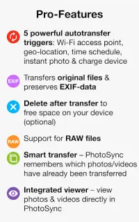 PhotoSync – transfer and backup photos & videos Screen Shot 7