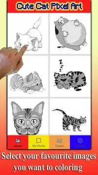 Cute Cat Coloring By Number: Pixel Art Screen Shot 1