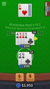 Blackjack 21 - Free & Offline Screen Shot 1