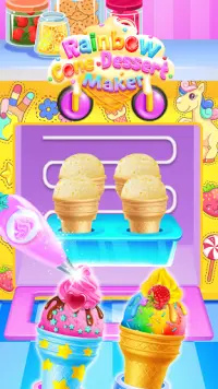 Rainbow Cone Dessert Maker - Girls Ice Cream Games Screen Shot 1