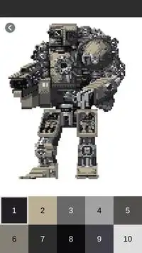 Robot kleur op nummer: Pixel Art Robot Screen Shot 1