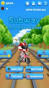 Subway Moto Bike Runner Screen Shot 0
