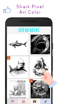Shark Pixel Art Color Screen Shot 0