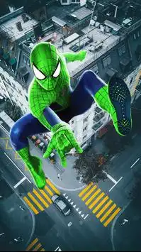 Super Amazing Green Spider Rope Hero Miami Gang Screen Shot 2