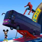 Superheroes Coach Bus Stunts: Speed Racing Games