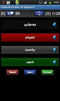 Vocabulary Trainer (ES/EN) Beg Screen Shot 4