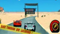 Super Mcqueen hero car - Lightning racing Screen Shot 1