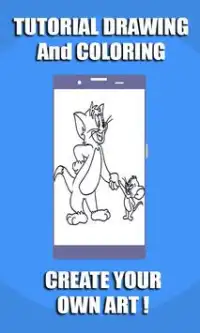 TutorialDrawing: Tom Jerry Free Drawing & Coloring Screen Shot 1