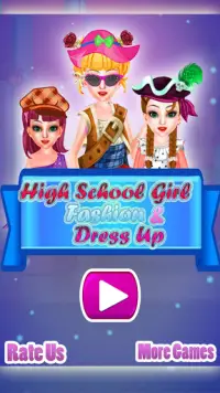 Hoch Schule Mädchen Mode & Ankleiden Screen Shot 0
