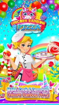 Unicorn Food Rainbow Pizza - Sweet Candy Maker Fun Screen Shot 0