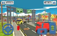 Cargo Truck Free Game: Toon Mega City Simulator 3D Screen Shot 2